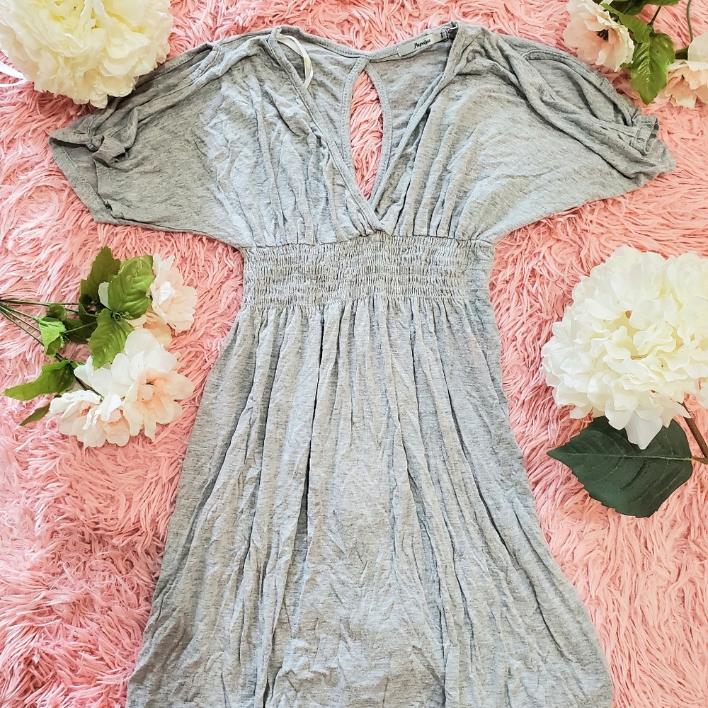 Cold shoulder open back dress!